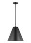 Midnight Black Nickel-Finish 1-Light Pendant with Steel Shade