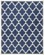 Navy & Beige Geometric 9' x 12' Easy-Care Synthetic Rug