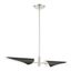 Capistrano Brushed Nickel 2-Light Linear Chandelier with Black Shades