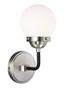 Cafe Elegance 11.75" Brushed Nickel 1-Light Wall Sconce