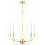 Satin Brass 5-Light Chandelier with Crystal Accents