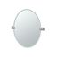 Elevate 26.5" Oval Beveled Frameless Wall Mirror in Satin Nickel