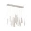 Santana Linear LED Chandelier in Satin Nickel with Clustered Tubes