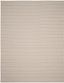 Ivory and Grey 9' x 12' Handwoven Wool and Cotton Striped Area Rug