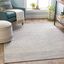 Gray and Cream Rectangular Reversible Stain-Resistant Area Rug