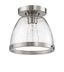 Elegant Lodie 7'' Glass & Nickel Ceiling Flushmount Light