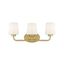 Capra Warm Brass 3-Light Energy Star Bathroom Vanity Fixture