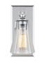 Elegant Dimmable Chrome Wall Sconce with Clear Seeded Glass