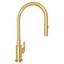 Classic Italian Brass Pull-Down Kitchen Faucet with Nickel Finish