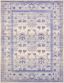 10' x 13' Blue and Ivory Floral Reversible Area Rug