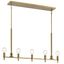 Torvee 42" Brushed Natural Brass 5-Light Linear Chandelier