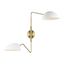 Matte White Steel Two-Light Swing Arm Wall Sconce