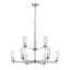 Zire Chrome 9-Light Chandelier with Clear Glass Shades