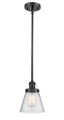 Sleek Matte Black Mini Pendant Light with Adjustable Stem