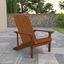 Teak Wood Grain Polystyrene Adirondack Chair with Armrests