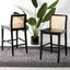 Coastal Breeze Black & Natural Rubberwood Barstool Set of 2