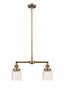 Franklin Restoration 21" Brushed Brass Island Light with Glass Shades