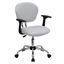 Mid-Back White Mesh Swivel Task Chair with Chrome Base