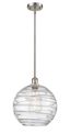 Athens Clear Glass Mini Pendant Light with Brushed Satin Nickel Finish