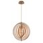 Brown Wood Globe Pendant Light with Natural Wood Shade