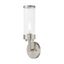 Hillcrest Brushed Nickel 1-Light Wall Sconce with Clear Glass Shade