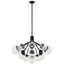 Black Sputnik 16-Light Chandelier with Clear Crackle Glass