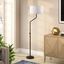 Callum Blackened Bronze Voice-Activated Floor Lamp with Chiffon Shade