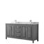 Daria 72" Dark Gray Double Bathroom Vanity with Carrara Marble Top