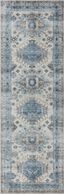 Ivory Medallion Runner Rug in Wool and Synthetic Blend, 30x90