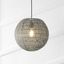 Luna 15.75" Gray Woven Rattan LED Pendant Light