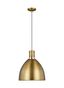 Brynne 19.75" Burnished Brass Minimalist LED Pendant Light