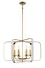 Aureum 26" Honey Gold & Matte White 6-Light Pendant