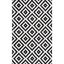 Handmade Black and White Geometric Wool Square Rug