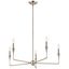 Polished Nickel 5-Light Modern Chandelier with Tapered Accents