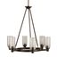 Mini Distressed Bronze 6-Light Modern Chandelier