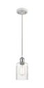 Satin Nickel Mini Pendant with Clear Bell Glass Shade