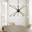 Midnight Black 10-Light Sputnik Chandelier with Brass Accents