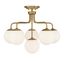 Warm Brass 6-Light Mid-Century Modern Globe Ceiling Light