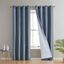 Dusty Blue Faux Silk Sheer Grommet Window Panels, 54 x 84 Inch