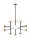 Satin Bronze and Black 12-Light Sputnik Chandelier