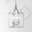 Ruth 4-Light Silver Glass LED Lantern Chandelier