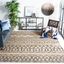 Natural Charcoal Geometric Wool Cotton 9' x 12' Handmade Rug