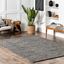 Handmade Square Flat Woven Cotton Rug 6' Gray - Reversible and Stain-Resistant