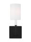 Midnight Black and White Linen Wall Sconce