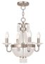 Brushed Nickel Mini Crystal 4-Light Candle Chandelier