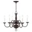 Colonial Elegance 6-Light Bronze Candelabra Chandelier