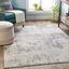 Gray Rectangular 6' x 9' Synthetic Easy Care Area Rug