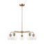 Satin Brass Jett 5-Light Industrial Farmhouse Outdoor Chandelier