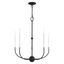 Black and Crystal 5-Light Candelabra Chandelier