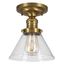 Satin Gold and Clear Glass Semi-Flush Ceiling Light